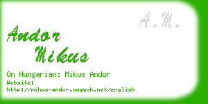 andor mikus business card